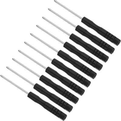 kruiskopschroevendraaier, 2,0 mm maat 82 mm lengte, koolstofstaal kleine kruiskopschroevendraaiers met anti-slip handvat - (Toepassingen: voor bril, horloge of laptop), 10-delig