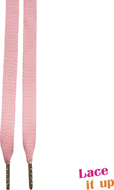 Schoenveters plat - uni oud roze - 120cm - bronzen nestels veters voor wandelschoenen, werkschoenen en meer