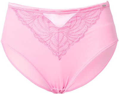 Ulla Popken - Dames - Midislip kant microvezel - Roze - Maat 46+