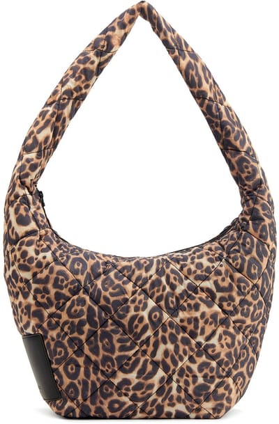 SEIDENFELT MANUFAKTUR Schoudertas Evenes Hobo Bag Leo Pattern Bruine