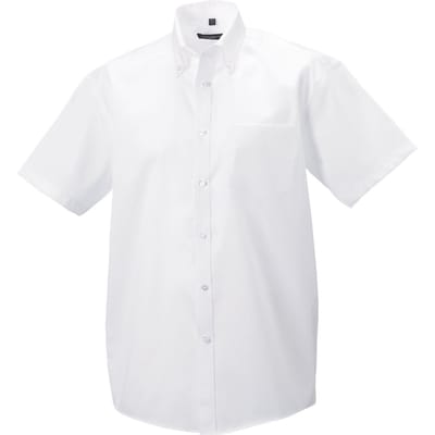 Russell Collection Heren Ultimate Non-Iron Shirt met Korte Mouwen (Wit)
