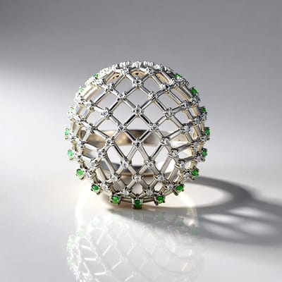Cavill - 925 Zilver Ring met 20 Marquise Alexandrieten 0,57 ct & 61 Witte Topazen 0,50 ct - Elegante Moderne Damesring