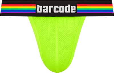 Barcode Berlin Pride Jockstrap Neongreen - MAAT S - Heren Ondergoed - Jockstrap voor Man - Mannen Jock