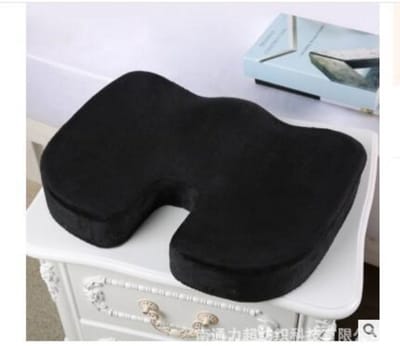 TOVBMUP Orthopedisch zitkussen - Stuitbeenkussen - Ergonomisch zitkussen - Zitkussen voor bureaustoelen - Verlicht rug- en heuppijn, corrigeer rugklachten - Wigkussen - Ergonomisch - Geschikt voor bureaustoelen, auto's - Zwart