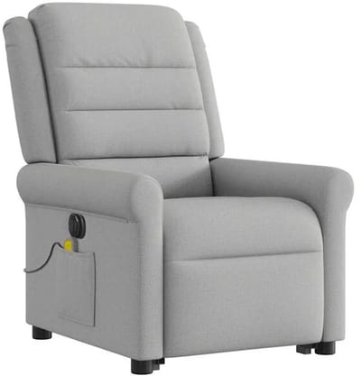 Massagestoel - Relaxfauteuil - Zetel - Sta op stoel elektrisch - Stof - 1 persoons - Met armleuning - Zeer comfortabel - Elektrisch - Wolk Grijs
