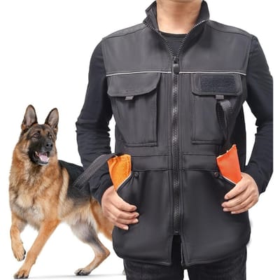 Huisdier Hond Trainingsvest, Duurzaam Oxford Stof Krasbestendig Trainingshond Werkkleding, Trainingsjas Vest L zwart
