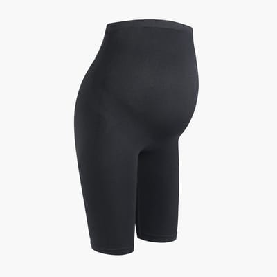 cfab - Naadloze zwangerschapsshorts met hoge taille - antraciet - maat L