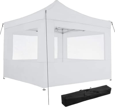 Vouwpaviljoen - Partytent Tuinpaviljoen - Feestelijke Bijeenkomsten - Waterdicht Met Zijpanelen - 3 x 3 Meter - Wit