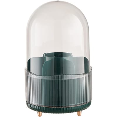 Make-up Kwasten Opbergdoos Roterende Cosmetica Display Case Stofdichte Make-up Kwasten Opbergemmer marineblauwe kleur