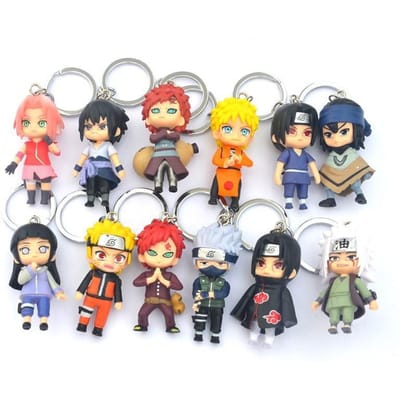 Porte-clés furet fait main dessin animé résine Naruto Sasuke pendentif sac d'école poupée porte-clés gray