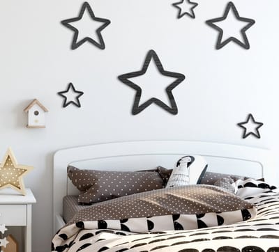 Houten sterdecor: kinderkamer, slaapkamer, kinderkamer - set van 6 / babykamer/ kinderkamer decoratie/ wandkamer decoratie/ sterren decoratie