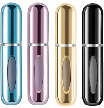 Mini Parfum Flesje - Spuitfles - Reisflesjes Handbagage - Leeg - Navulbaar - met een Transparant Venster - Makkelijk te Vullen - 5ml - 4 Stuks