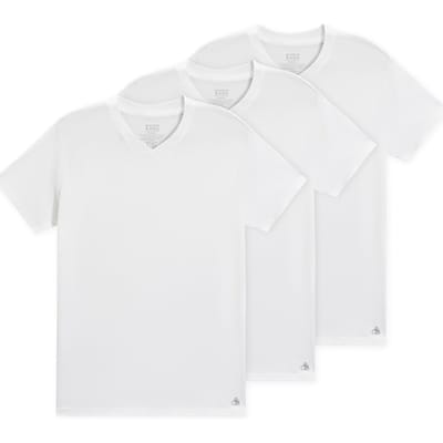 Scotch & Soda 3pk Mens Ultra Soft V-neck Tee Underwear White Maat: S | Basic T-Shirts Outlet | Heren | Wit