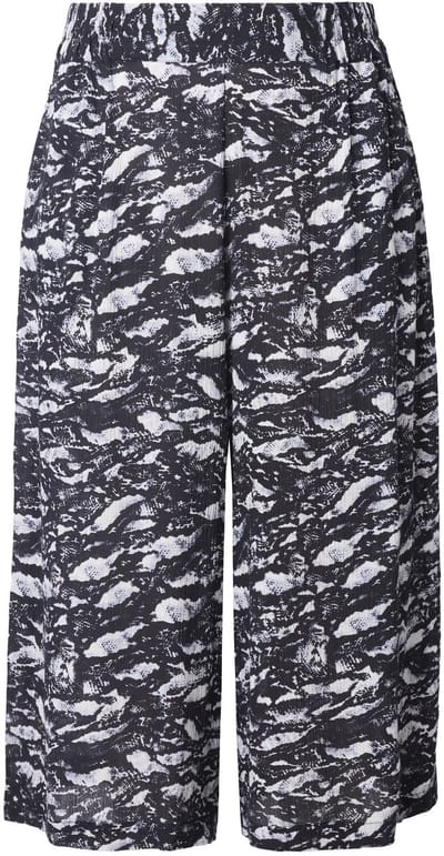 Studio Untold - Dames - Culotte extra wijde pijpen all-over print - Zwart - Maat 42