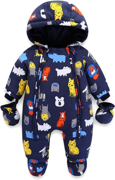 Fleece Baby Rompertje met Capuchon en Sokken - Winterpak voor Peuters
