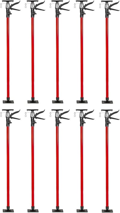 Montagesteun - Plafondsteun Spanner - Panelen Plaatsen - Eenhandsbediening - 115-290 cm - Rood