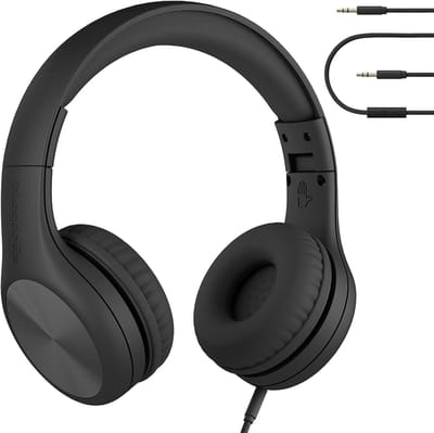 Kinder Hoofdtelefoon - Audio headset - Muziek luisteren - Volume beperkt - 40mm drivers - Zwart