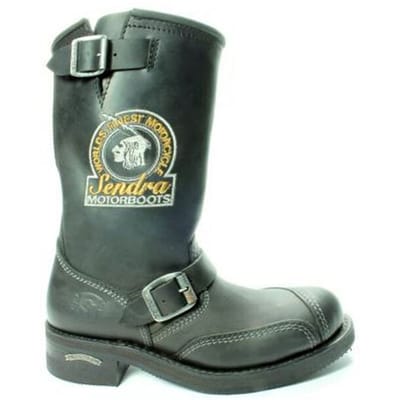 Sendra Boots 3565 Steel Zwart Dames Heren Biker Boots Casual Fashion Motorlaarzen Stalen Neus Anti Slip Zool Unisex Echt Leer Maat 38