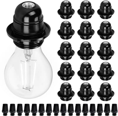 Lampvoet E27 - Fittingen Set - Verlichting Maken - Hittebestendig Kunststof - 16 Stuks - Zwart