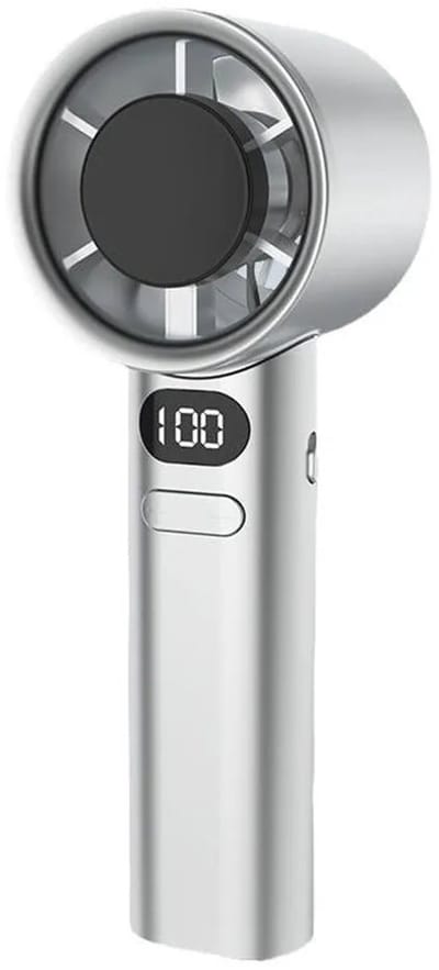 LISM-Deze handventilator met turbine heeft een USB-C-interface, een led-display en 120 snelheidsstanden. Dankzij de krachtige luchtstroom is hij ideaal voor gebruik buitenshuis, op de camping en op reis.