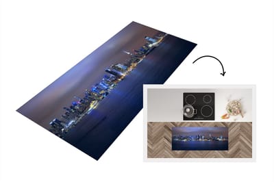 Keukenloper - Loper keuken - New York - Skyline - Nacht - 120x50 cm - Keukenloper vinyl