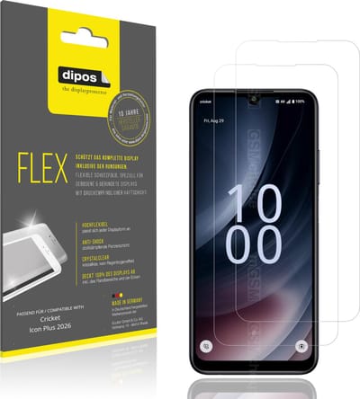 dipos – 2x Beschermfolie geschikt voor Cricket Icon Plus 2026 | 3D Full Cover Screenprotector | 100% Passend