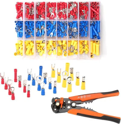 Draadstripper Krimptang - Multitool Gereedschap - Elektrisch Onderhoud - Zelfinstellend Ratelmechanisme - 21cm Tanglengte - Oranje