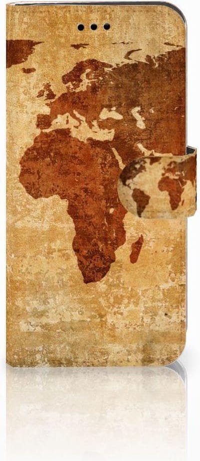 Huawei P10 Lite Flip Cover Wereldkaart