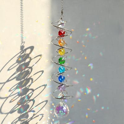 Kristallen Windspinner met Chakra Kralen voor Binnen en Buiten