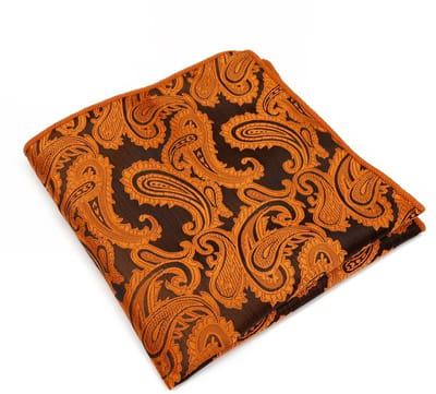 Sorprese - Pochet Paisley - Zwart/Oranje - pochette - heren - model 11 - Cadeau