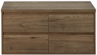 Porto Badmeubelset 120 cm - 4 Laden Tabacco - Wastafelbovenblad Tabacco