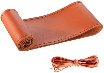 Dailygoods- Stuurhoes Microvezel-Leer - Universeel - Geschikt voor Stuurwielen 37-38 cm - Handgenaaid - Zachte Textuur - Geschikt voor Alle Seizoenen - Stuurwielhoes