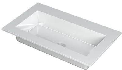 INK Kraft Wastafel Enkele Bak Zonder Kraangat - 800x450x10 mm - Glans Wit