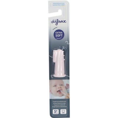 Difrax - Baby Siliconen Vingertop Tandenborstel - Roze - 5+ maanden