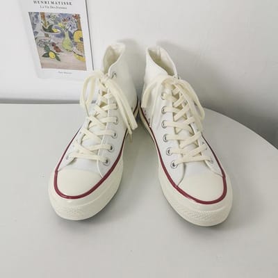 Heren Canvas Schoenen Hoge Top Gevulkaniseerde Sneakers Casual Flats Herenschoenen Witte Espadrilles Voor Dames Klassieke Unisex Gevulkaniseerde Schoen 43 ivoor