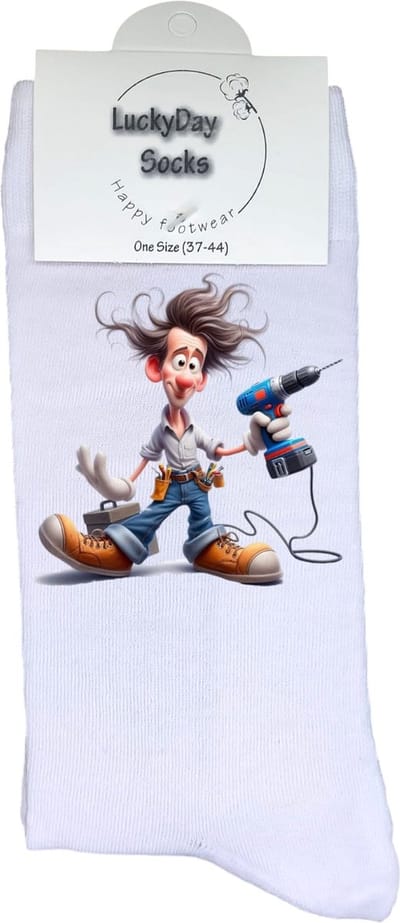 Lucky Day Socks - Sokken Heren If Dad can't Fix It - Grappige Huissokken t/m 44 - Vaderdag Happy Cadeau Mannen - Vader Papa Socks Geschenk - Geschenk voor Man