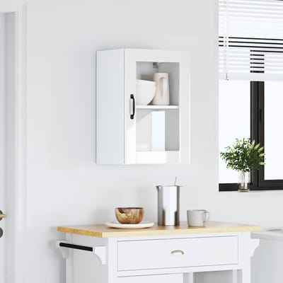 vidaXL - Keukenbovenkast - met - glazen - deur - Porto - hoogglans - wit