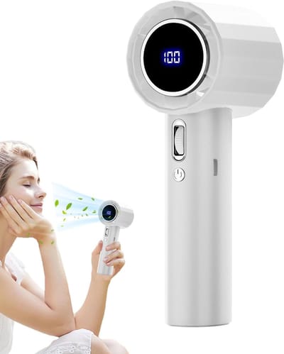 Handventilator, Draagbare Ventilator, USB Oplaadbare Persoonlijke Blazer, Digitaal Scherm, Oplaadbaar Voor Camping, Reizen & Picknick