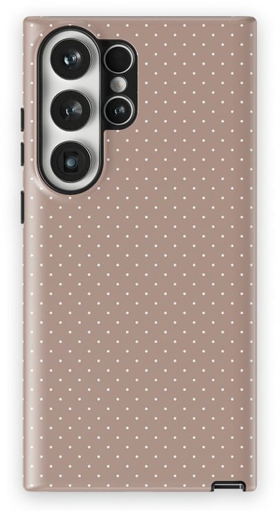 Micro Dots Tough Hoesje Samsung Galaxy S23 Ultra | Geschikt Voor Mag | Stippen Motief Backcover Samsung Galaxy S23 Ultra Mocha Confetti