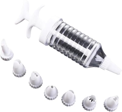 Professionele Cakespuit 200 ml – 8 mondstukken + 17 cm – Geschikt voor Taartdecoratie, Geschikt voor Cupcake, Geschikt voor Koekjes – Geschikt voor eenvoudig gebruik, reinigen en demonteren