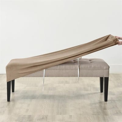 1pc Housse de Banc Douce pour Salle à Manger Housse de Tabouret en Velours Extensible Anti-Poussière Amovible Élastique Protecteur de Siège Chambre gray