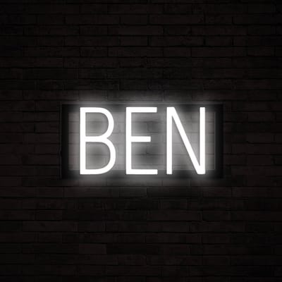 BEN - Neon LED Lamp Kinderkamer | SpellBrite | 32,3 x 16 cm | 6 Dimstanden & 8 Lichtanimaties | Naamlamp Wandlamp Neon Verlichting