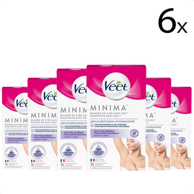 Veet Ontharingsstrips - Oksels - Hypoallergene Minima - 16 stuks x6