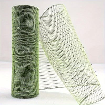 Veelzijdige Glitter Mesh Lintrol - 10 yards x 10 inch voor DIY Kerstboomversieringen, Cadeauverpakking en Vakantieknutselwerk donkergroene kleur