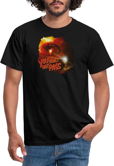 The Lord Of The Rings Gandalf En De Balrog Citaat T-Shirt Heren