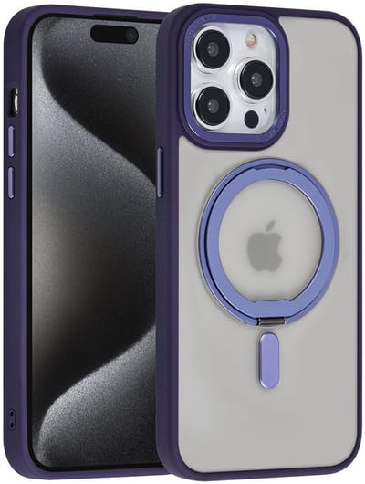 UNIQ Accessory Back Cover - Apple iPhone 15 Pro Max - Paars - MagSafe Compatibel met Ingebouwde Ringstand