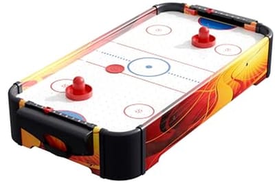 Airhockeytafel voor 2 spelers, compact en draagbaar, met motor, incl. pushers en puck