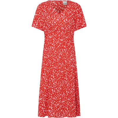 Ichi IHMARRAKECH AOP DR25 Dames Jumpsuit - FIERY RED FLOWER