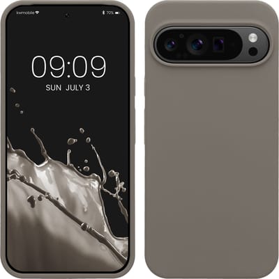 kwmobile telefoonhoesje geschikt voor Google Pixel 9 Pro XL - Hoesje met siliconen coating - Smartphone case in steengrijs
