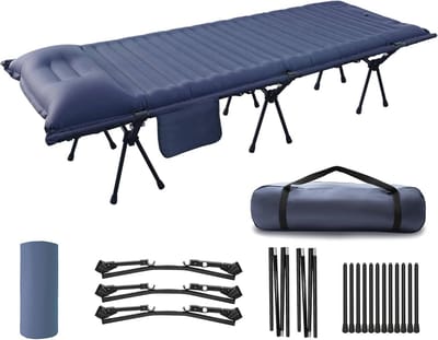 Inklapbaar Campingbed - Ultr licht Veldbed met Antiripstop en Draagbare Slaapmat voor Outdoor, Indoor en Strand - Belastbaarheid tot 160 kg